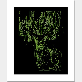 Silhouette of deer Posters and Art